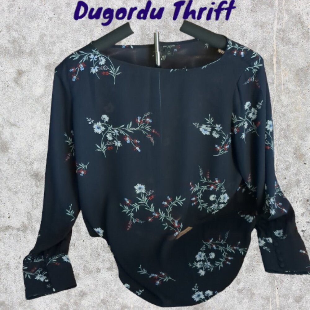 Woman's Small Sheer Floral Ann Taylor Blouse